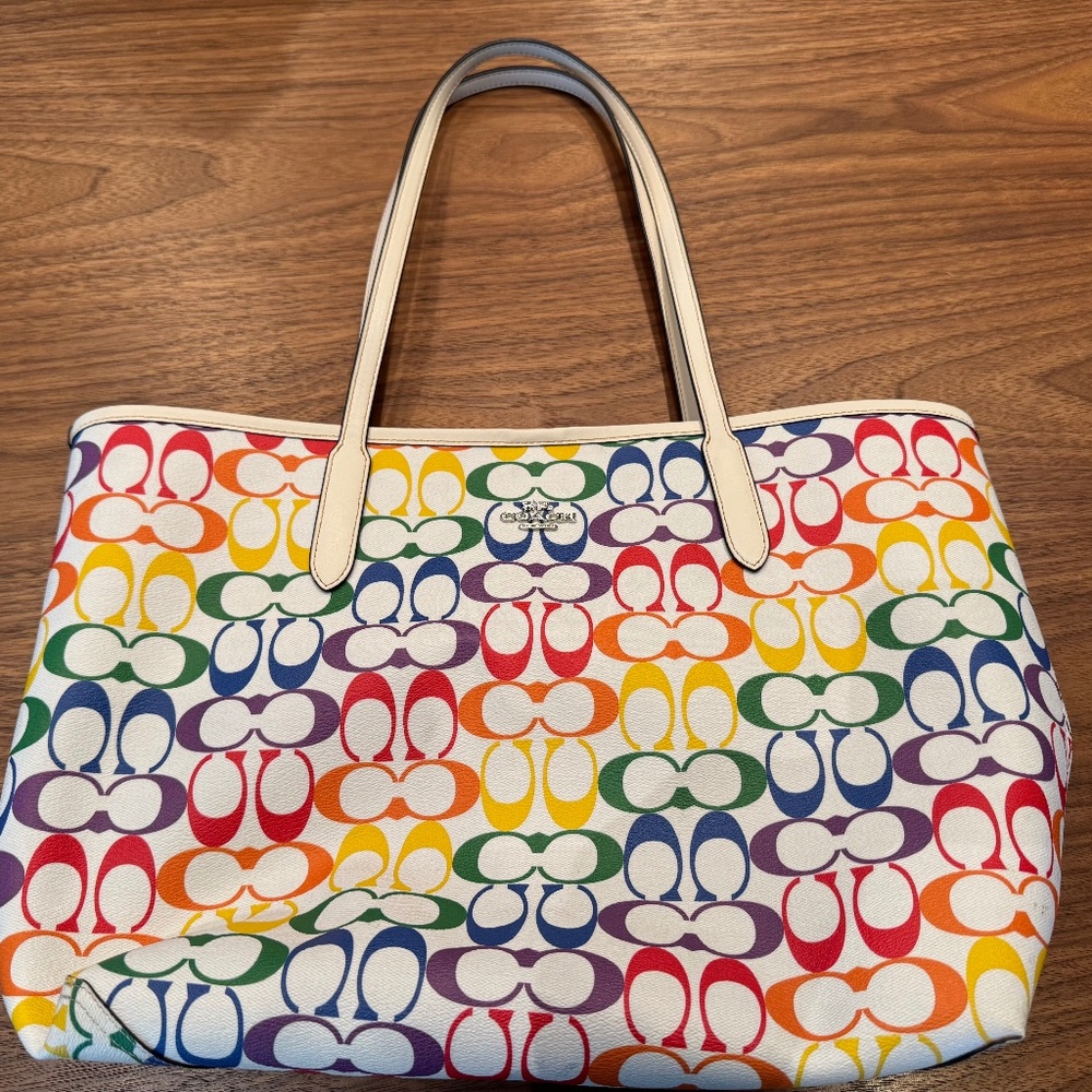 Coach Tote- Rainbow multicolor